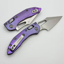 Marfione Select Manual M-Stitch RAM LOK Slab Purple Haze Titanium Handles w/ Purple Accents & Stonewash M390MK 169MRL-10MS5