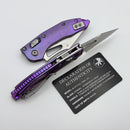 Marfione Select Manual M-Stitch RAM LOK Slab Purple Haze Titanium Handles w/ Purple Accents & Stonewash M390MK 169MRL-10MS5