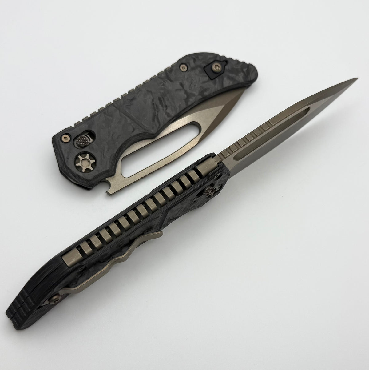 Heretic Koschei Bronzed Handles Marble Carbon FIber Inserts w/ Bronze