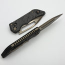 Heretic Koschei Bronzed Handles Marble Carbon FIber Inserts w/ Bronze M390 H061-7A-MCF