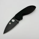 Spyderco Efficient Black G-10 Handles w/  Black Plain Edge 8Cr13MoV C216GPBBK