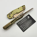 Microtech Marfione Select MSI RAM LOK Mini Fluted Antique Gold w/ Bronze Accent & Plain Edge Bronze M390MK 210M-13FLMS4