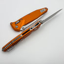 Microtech Socom Ram-Lok w/ Orange Aluminum Frag Handles & T/E Stonewash M390MK 161RL-10FROR