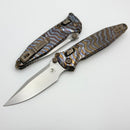 Marfione Select Microtech Socom Ram-Lok Titanium Slab Flamed Handles w/ Bronze Accents & Stonewash M390MK 160RLS-10MS8