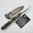 Marfione Select Microtech Socom Ram-Lok Titanium Slab Flamed Handles w/ Bronze Accents & Stonewash M390MK 160RLS-10MS8