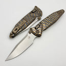 Marfione Select Microtech Socom Ram-Lok Titanium Frag Flamed Handles w/ Bronze Accents & Stonewash M390MK 160RL-10FRMS8