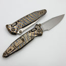 Marfione Select Microtech Socom Ram-Lok Titanium Frag Flamed Handles w/ Bronze Accents & Stonewash M390MK 160RL-10FRMS8