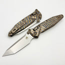 Marfione Select Microtech Socom Ram-Lok Titanium Frag Flamed Handles w/ Bronze Accents & Stonewash Tanto M390MK 161RL-10FRMS8