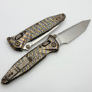 Marfione Select Microtech Socom Ram-Lok Titanium Frag Flamed Handles w/ Bronze Accents & Stonewash Tanto M390MK 161RL-10FRMS8