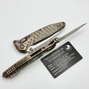 Marfione Select Microtech Socom Ram-Lok Titanium Frag Flamed Handles w/ Bronze Accents & Stonewash Tanto M390MK 161RL-10FRMS8