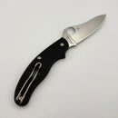 Spyderco UK Penknife Black FRN & Plain Edge Drop Point CTS-BD1N Slip Joint Non Locking C94PBK3