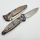 Marfione Select Microtech Socom Ram-Lok Titanium Slab Flamed Handles w/ Bronze Accents & Tanto Stonewash M390MK 161RLS-10MS8