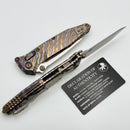 Marfione Select Microtech Socom Ram-Lok Titanium Slab Flamed Handles w/ Bronze Accents & Tanto Stonewash M390MK 161RLS-10MS8