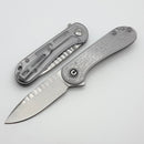 Civivi Elementum Flipper Polished Clear Lexan Handle & Satin Nitro-V Rock Grind C18062AM-1