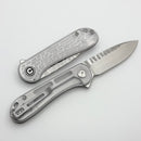 Civivi Elementum Flipper Polished Clear Lexan Handle & Satin Nitro-V Rock Grind C18062AM-1