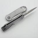 Civivi Elementum Flipper Polished Clear Lexan Handle & Satin Nitro-V Rock Grind C18062AM-1