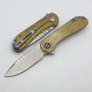 Civivi Elementum Flipper Polished Yellow Ultem Handle & Satin Nitro-V Rock Grind C18062AM-2