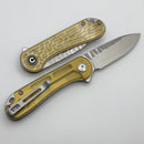 Civivi Elementum Flipper Polished Yellow Ultem Handle & Satin Nitro-V Rock Grind C18062AM-2