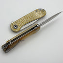 Civivi Elementum Flipper Polished Yellow Ultem Handle & Satin Nitro-V Rock Grind C18062AM-2