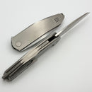 We Knife Tally Polished Bead Blasted Titanium Handle w/ Hand Satin M390 WE23090-2
