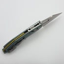 Microtech Marfione Select Manual Stitch RAM LOK Titanium Handles & Stonewash M390MK w/ Double Vapor Blast & Blue Accents 169RL-10MS2 (In House Modified)