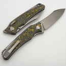 Hawk Designs Talon Neon Orange Carbon Overlay Brightwashed Titanium Handles & Brightwashed M390