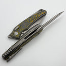 Hawk Designs Talon Neon Orange Carbon Overlay Brightwashed Titanium Handles & Brightwashed M390