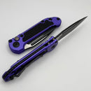 Microtech Knives LUDT Gen III Black Partial Serrated S/E w/ Purple Handle 1135-2PU
