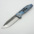 We Knife Gunwale Blue Terrain Titanium Handle w/ Hand Satin M390 WE24048-3