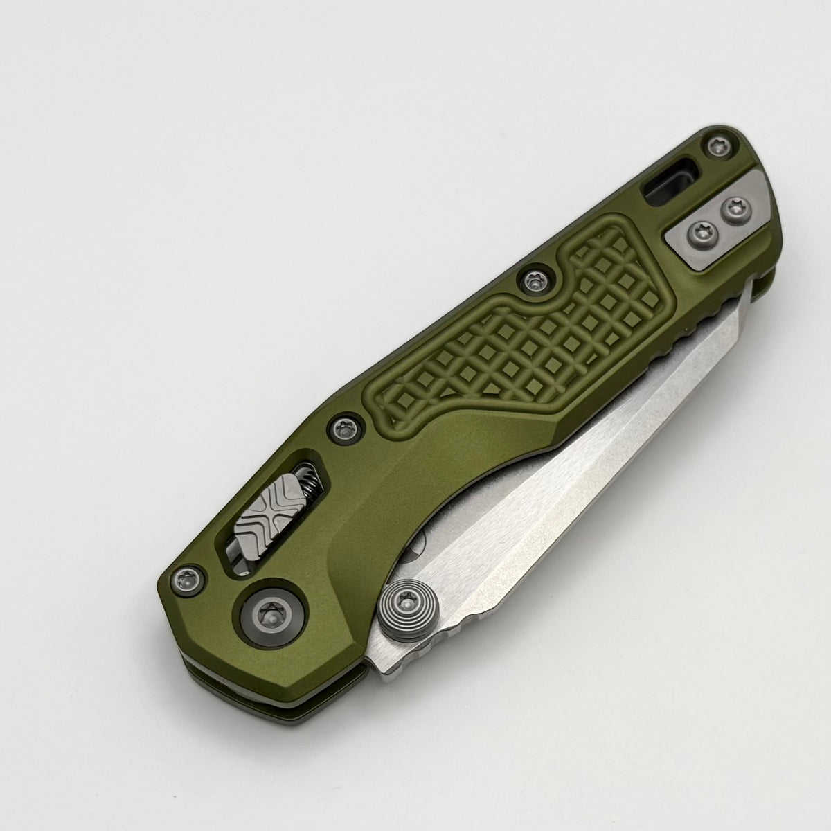 Microtech MSI RAM LOK Mini OD Green Frag Aluminum Handles w/ Stonewash