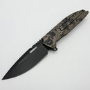 We Knife Tracks Desert Terrain Titanium Handle w/ Black Stonewash M390 WE23059-3