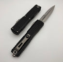 Microtech Ultratech EX - ZBP Bayonet Stonewash Full Serrated w/ Black Milled Handle Signature Series 1120EX-12S