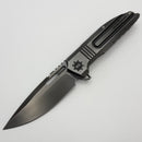 We Knife Tracks Polished Gray Titanium Handle w/ Polished Gray M390 WE23059-1