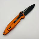 PRE-OWNED Microtech Socom Elite Manual Black S/E w/ Orange Handles 160-1OR