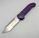 Microtech Marfione Select LUDT Gen III Purple Haze Frag Titanium Handles w/ Purple Accents & Part Serrated Stonewash Tanto 1136-11FRMS5
