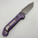Microtech Marfione Select LUDT Gen III Purple Haze Frag Titanium Handles w/ Purple Accents & Part Serrated Stonewash Tanto 1136-11FRMS5