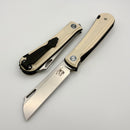 Mechforce Knives Caipira Storm Trooper Rick Lala Collab Ivory-G10 Handles w/ Black Ti Liners & M390
