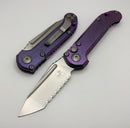 Microtech Marfione Select LUDT Gen III Purple Haze Slab Side Titanium Handles w/ Purple Accents & Stonewash Full Serrated Tanto 1136-12MS9