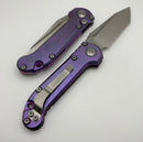 Microtech Marfione Select LUDT Gen III Purple Haze Slab Side Titanium Handles w/ Purple Accents & Stonewash Full Serrated Tanto 1136-12MS9