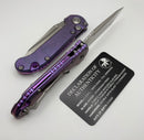Microtech Marfione Select LUDT Gen III Purple Haze Slab Side Titanium Handles w/ Purple Accents & Stonewash Full Serrated Tanto 1136-12MS9