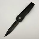 Pre-Owned Microtech Luminary D/E Full Serrated DLC Shadow w/ Tritium Inlaid Slider Signature Series 1270-3DLCTSH