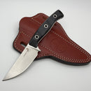 Microtech Akris w/ Black G-10 Handles & Stonewash M390MK w/ Black Cherry Leather Sheath 95-10BK-3