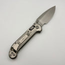 PRE-OWNED Marfione Select Microtech LUDT Ram-Lok w/ Grooved Titanium Handles & Bronze Accents & Stonewash Drop Point 1135RLG-10MS1