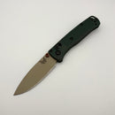 PRE-OWNED Benchmade Mini Bugout Taiga Green Grivory Handle & McMillan Tan Cerakote Elmax 533TN-2601