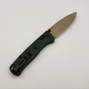 PRE-OWNED Benchmade Mini Bugout Taiga Green Grivory Handle & McMillan Tan Cerakote Elmax 533TN-2601
