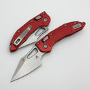 Microtech Knives Manual M-Stitch RAM LOK Red Frag Aluminum Handles & Stonewash M390MK 169MRL-10FRRD