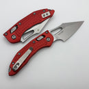 Microtech Knives Manual M-Stitch RAM LOK Red Frag Aluminum Handles & Stonewash M390MK 169MRL-10FRRD