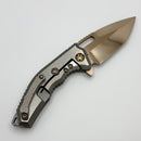 Heretic Custom Medusa M/A Titanium w/ Aletai Meteorite Inlays & Bronze Cracked Ice Tanto M390