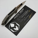 Heretic Custom Medusa M/A Titanium w/ Aletai Meteorite & Inset Gold Inlay & Bronze Cracked Ice Tanto M390