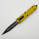 Microtech Dirac Yellow Handle w/ D/E Black M390MK 225-1YW